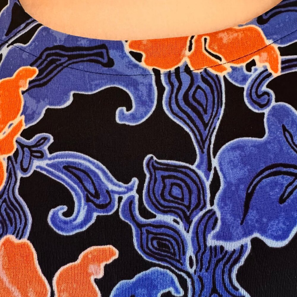 Chico's Travelers Las Olas Elegant Tunic SS Top Blue Grotto, Sz 2 (12), NWT - Picture 6 of 11